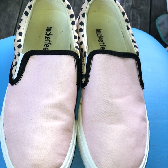 Bucketfeet pink with cheetah print slip on shoes - Picture 4 of 7